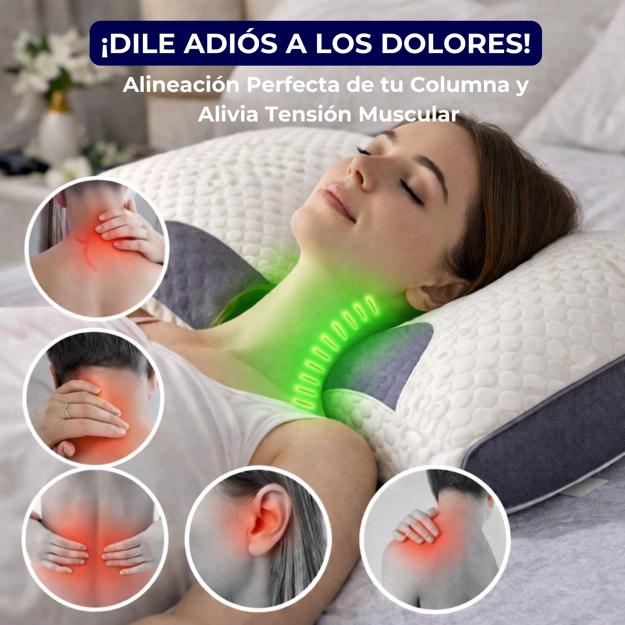 Almohada Cervical DeepRest™ 😴✨ Alineación Cervical y Noches Sin Dolor