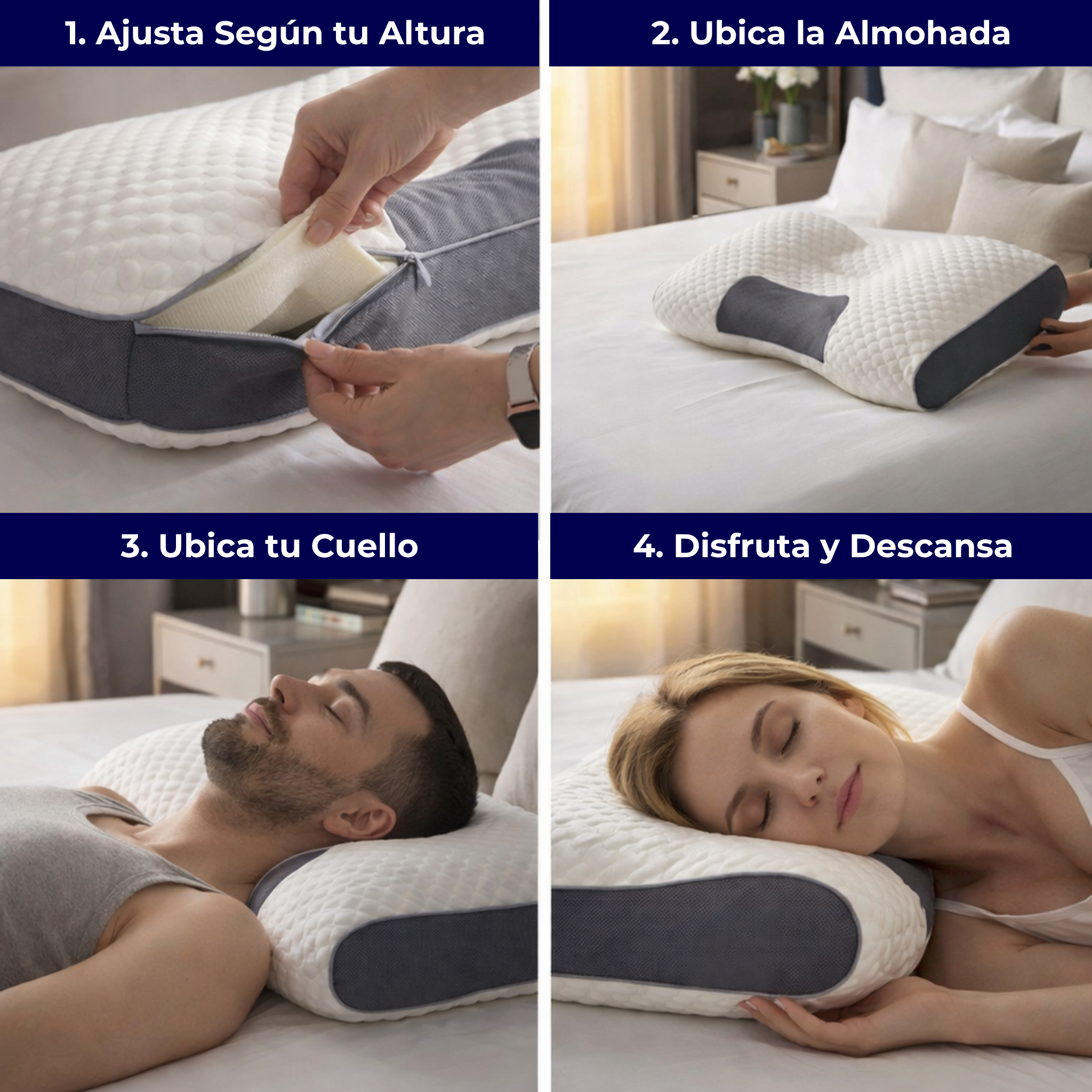 Almohada Cervical DeepRest™ 😴✨ Alineación Cervical y Noches Sin Dolor