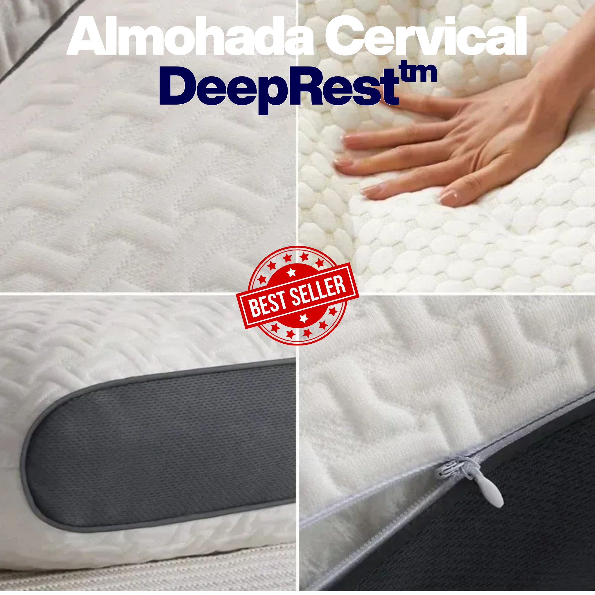 Almohada Cervical DeepRest™ 😴✨ Alineación Cervical y Noches Sin Dolor