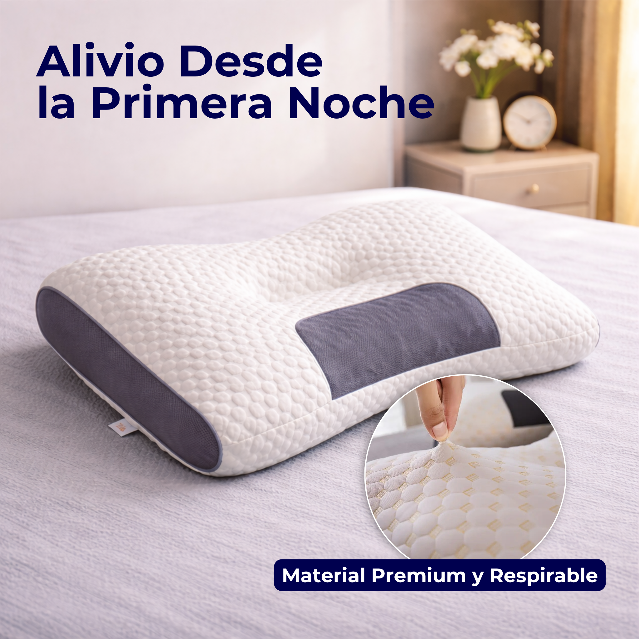 Almohada Cervical DeepRest™ 😴✨ Alineación Cervical y Noches Sin Dolor